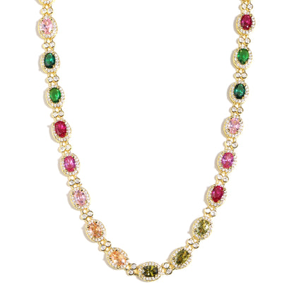 Timeless and Elegant Oval Rainbow Tourmaline Bracelet