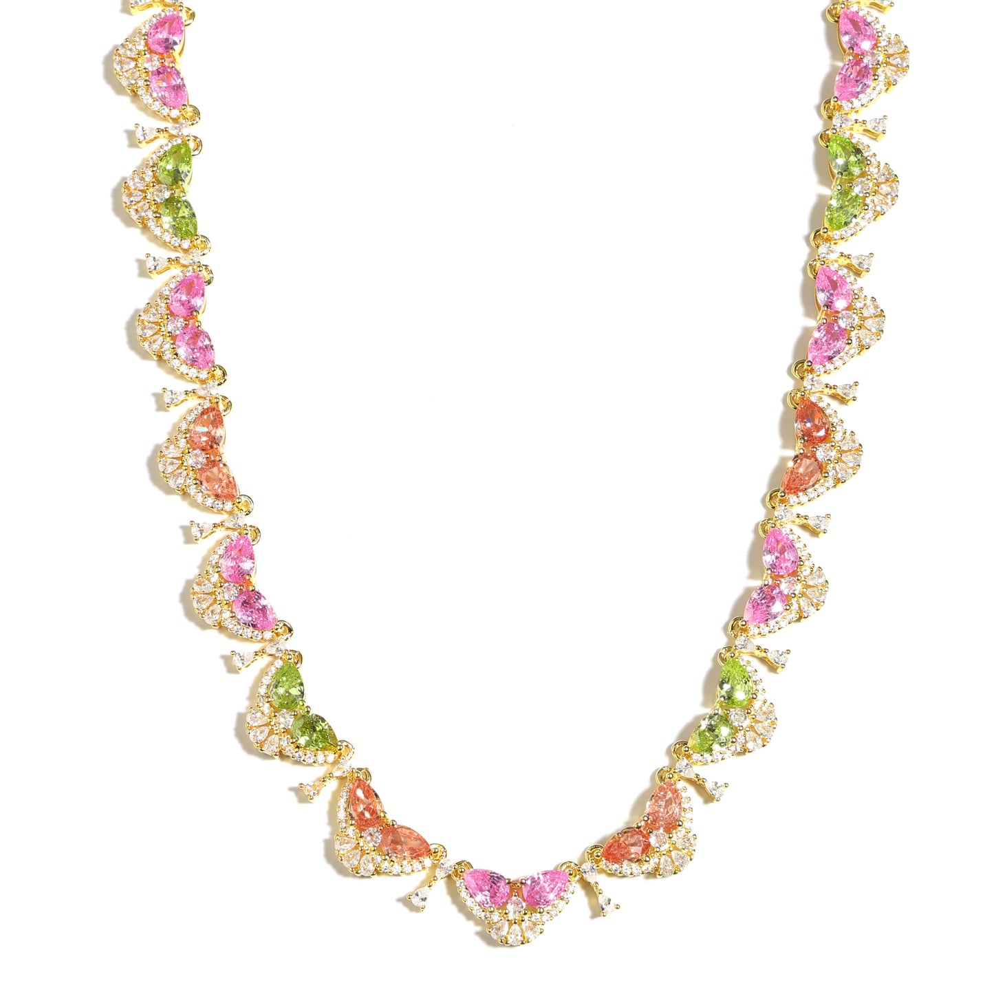 Colorful Flight Butterfly Tourmaline Statement Necklace