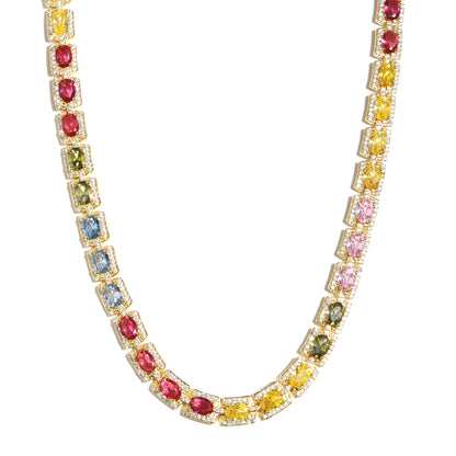 Colorful Symphony of Colors Sugar Cube Tourmaline Bracelet