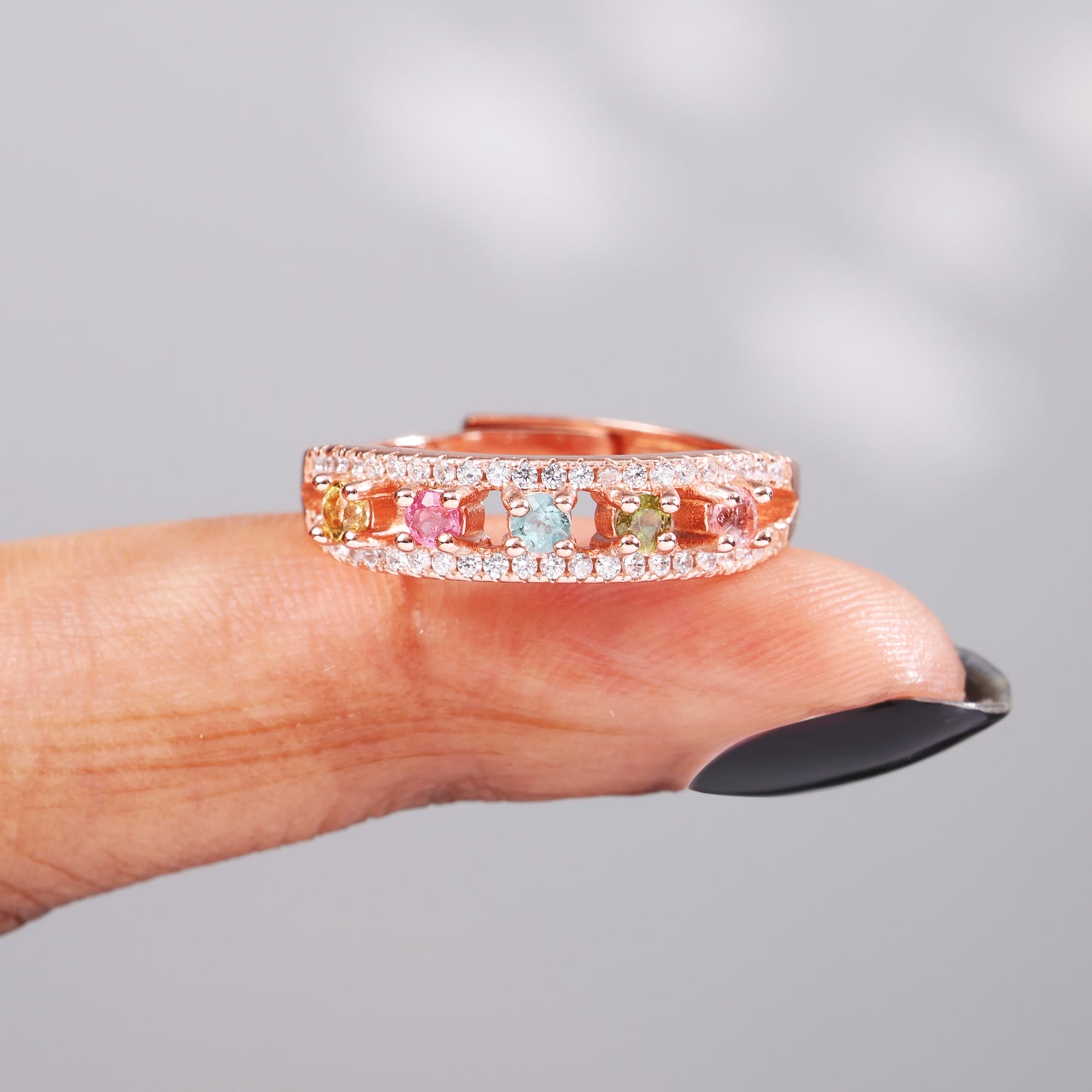 Vivid Round-Cut Tourmaline Statement Ring