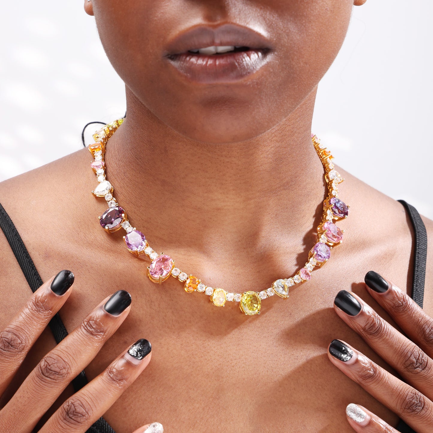 Colorful Dream Princess Gemstone Tennis Necklace