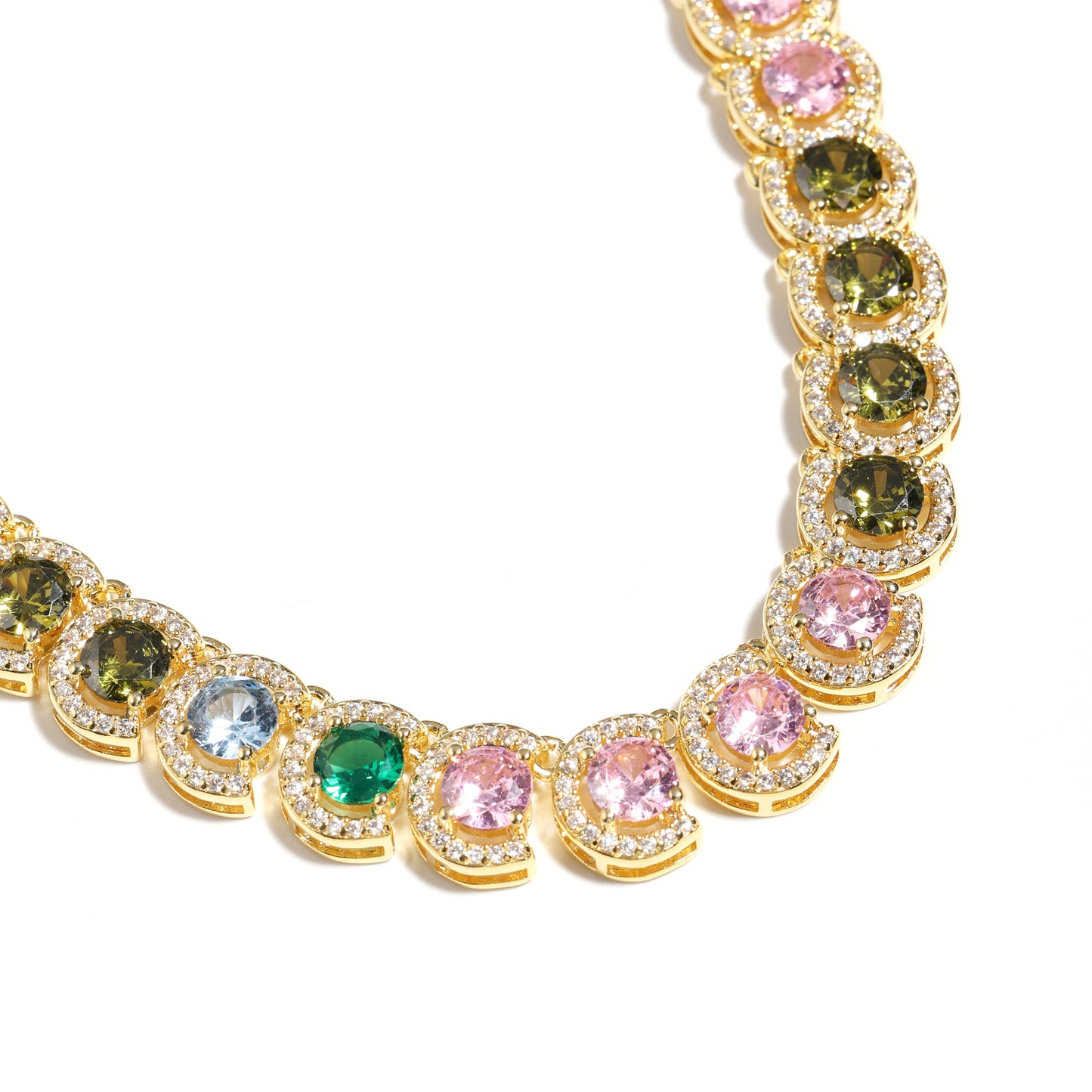 Summer Watermelon Tourmaline Statement Gemstone Bracelet
