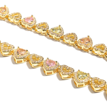Rainbow Hearts Multicolor Tourmaline Bracelet