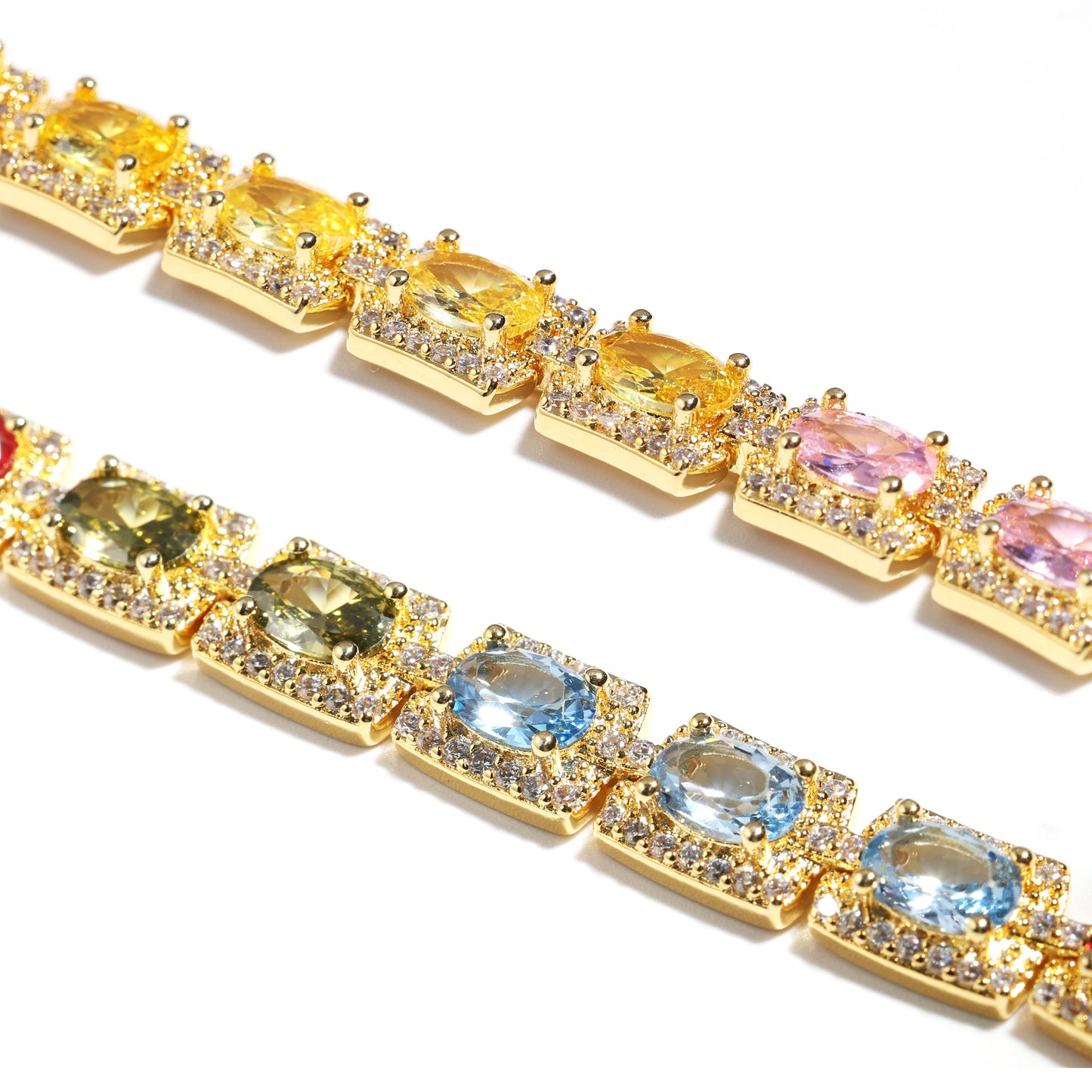 Colorful Symphony of Colors Sugar Cube Tourmaline Bracelet