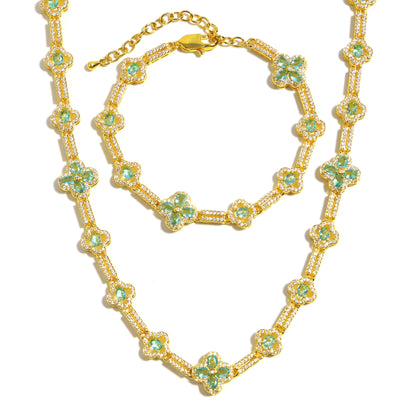 A Whisper of Sky and Petals Azure Blossom Tourmaline Bracelet