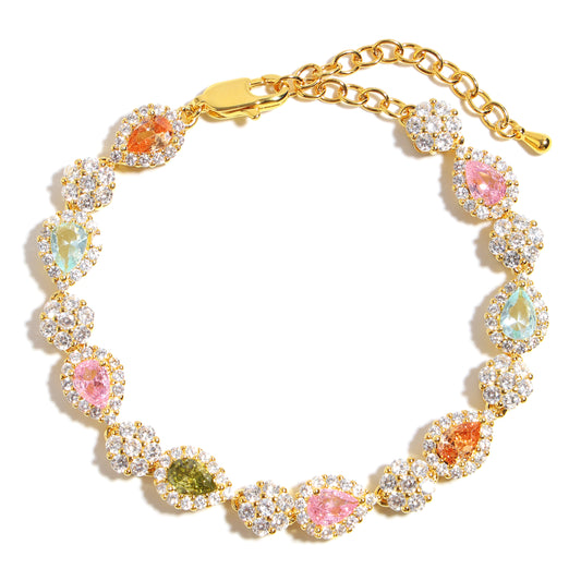 Timeless Teardrop Tourmaline Solitaire Bracelet