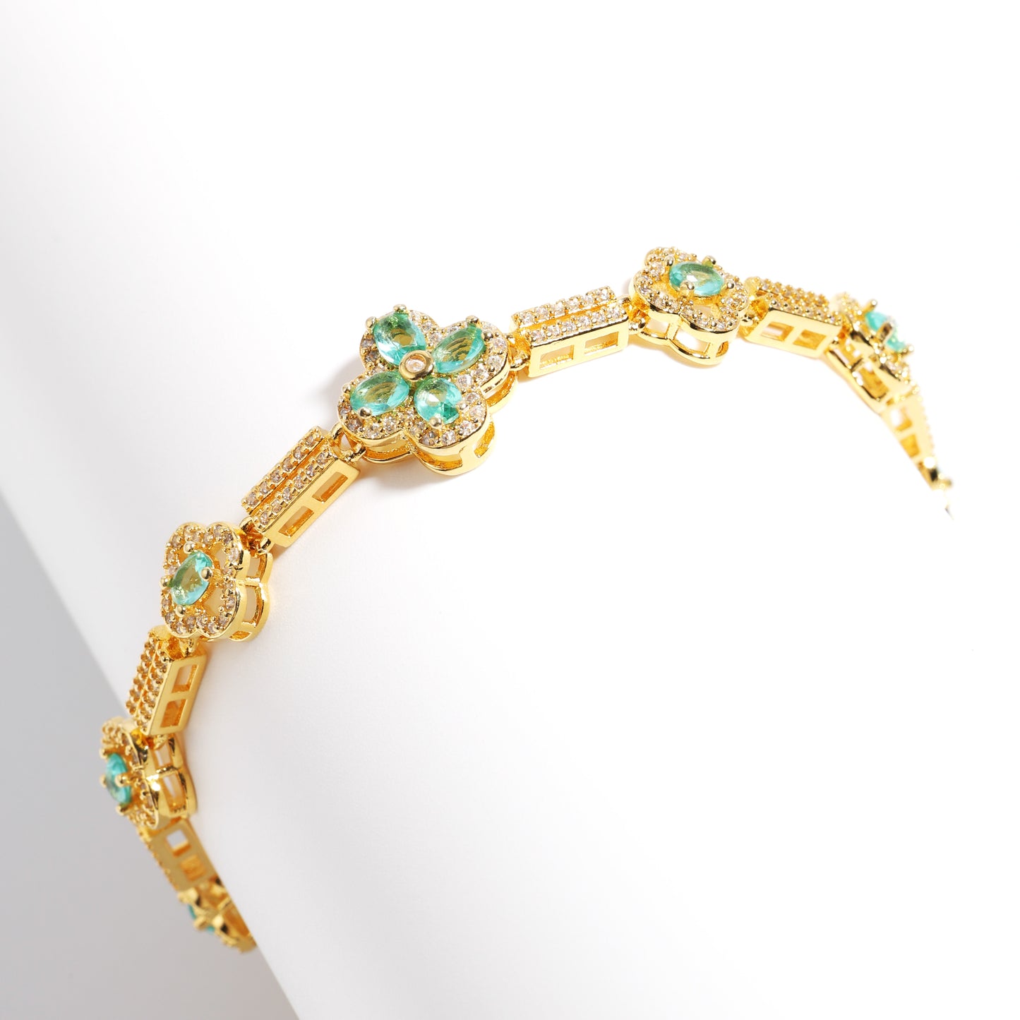 A Whisper of Sky and Petals Azure Blossom Tourmaline Bracelet