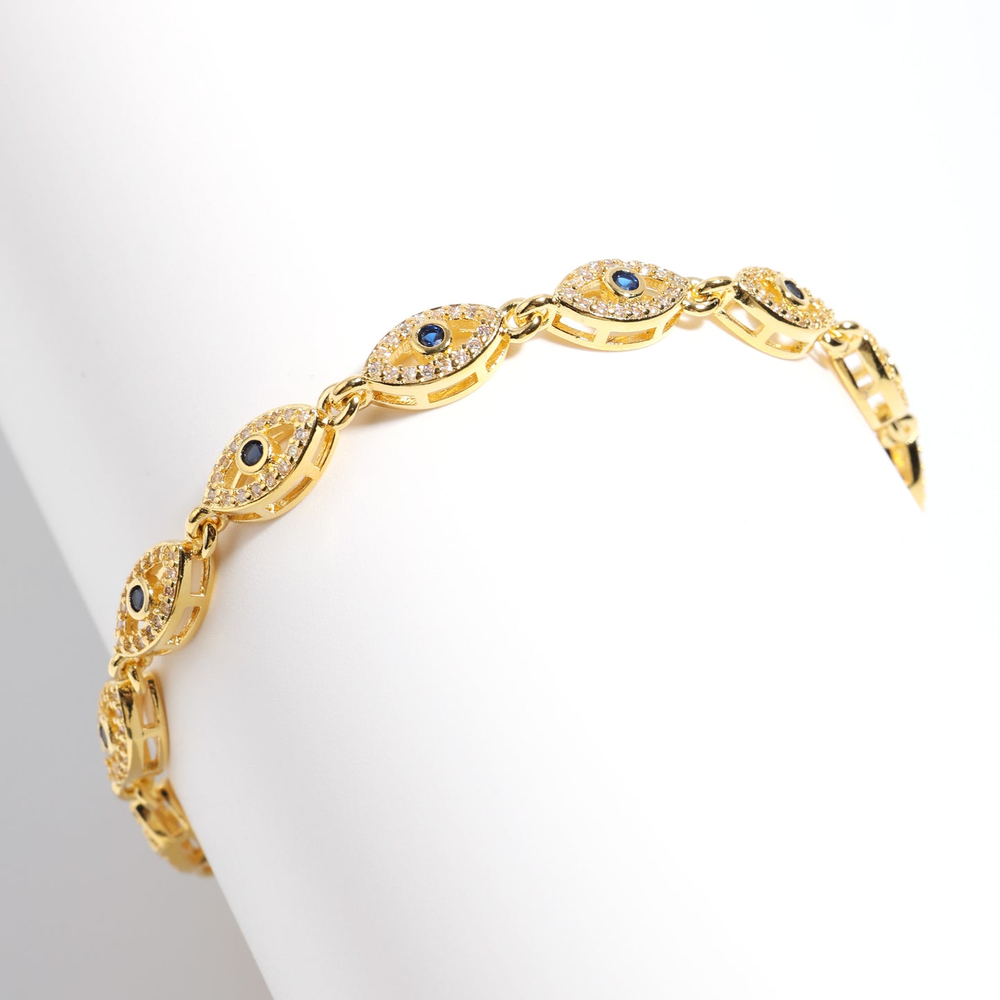 Gold Evil Eye Gemstone Bracelet