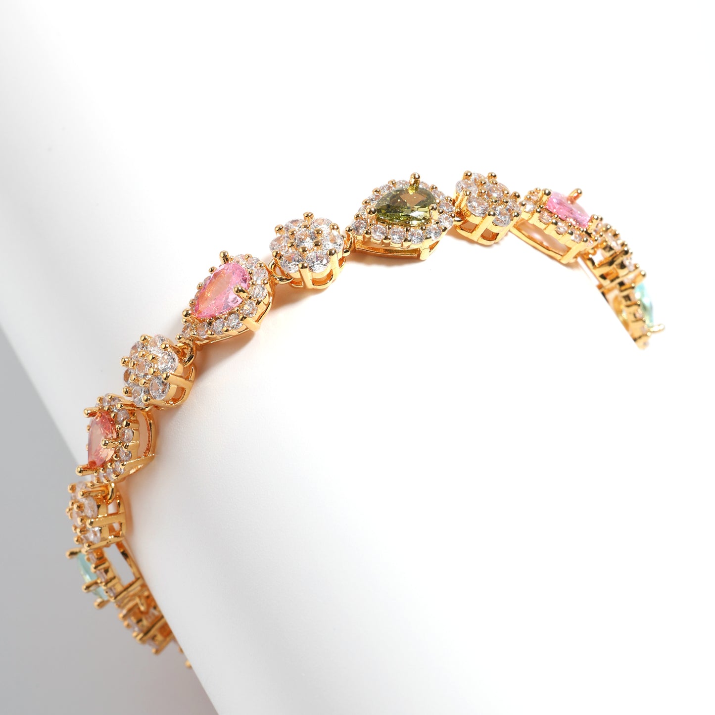 Timeless Teardrop Tourmaline Solitaire Bracelet