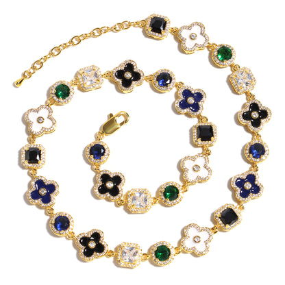 Gold Midnight Garden Gemstone Necklace