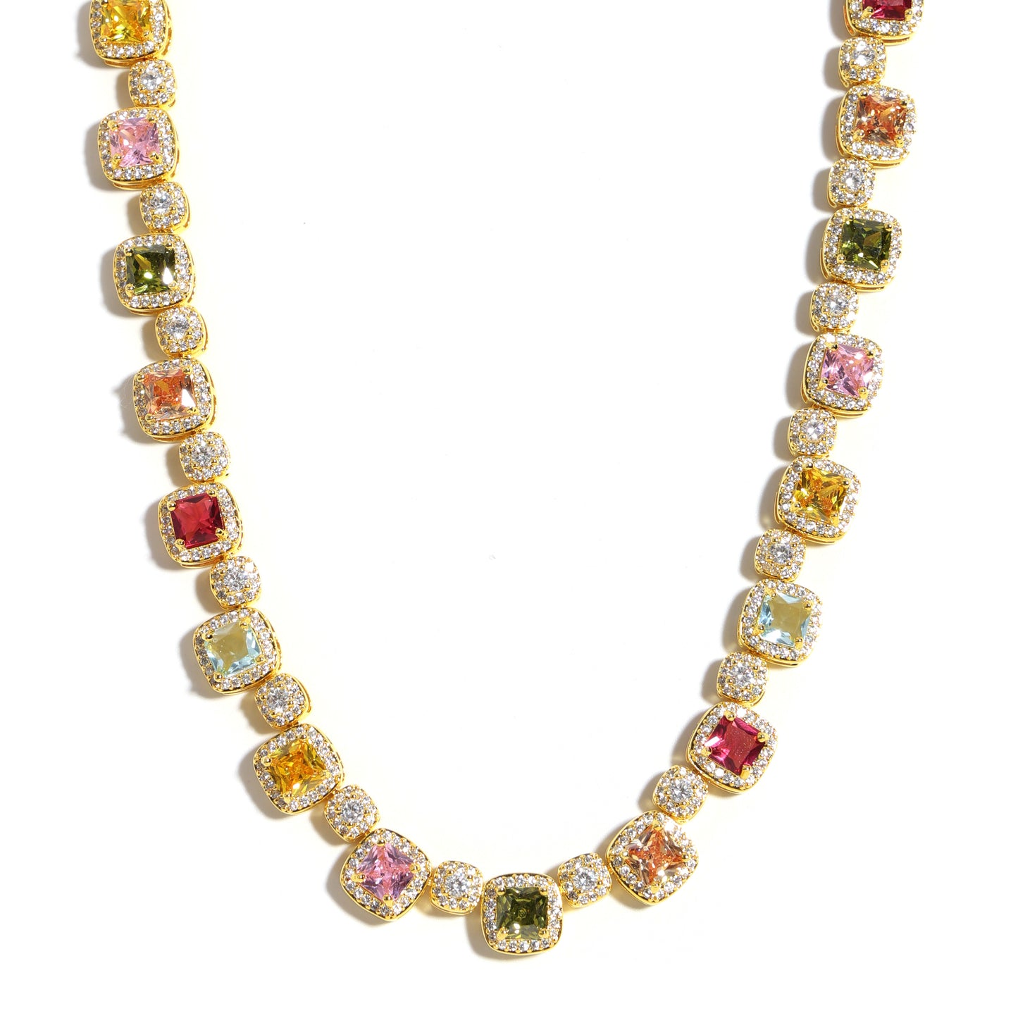 Candy-colored Sweet Square Tourmaline Bracelet