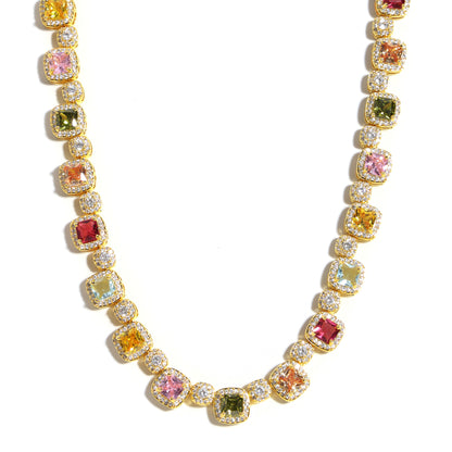 Candy-colored Sweet Square Tourmaline Bracelet