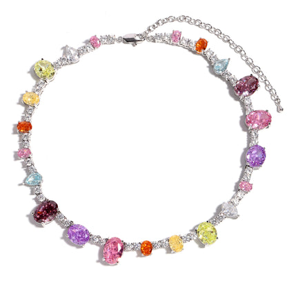 Colorful Dream Princess Gemstone Tennis Necklace
