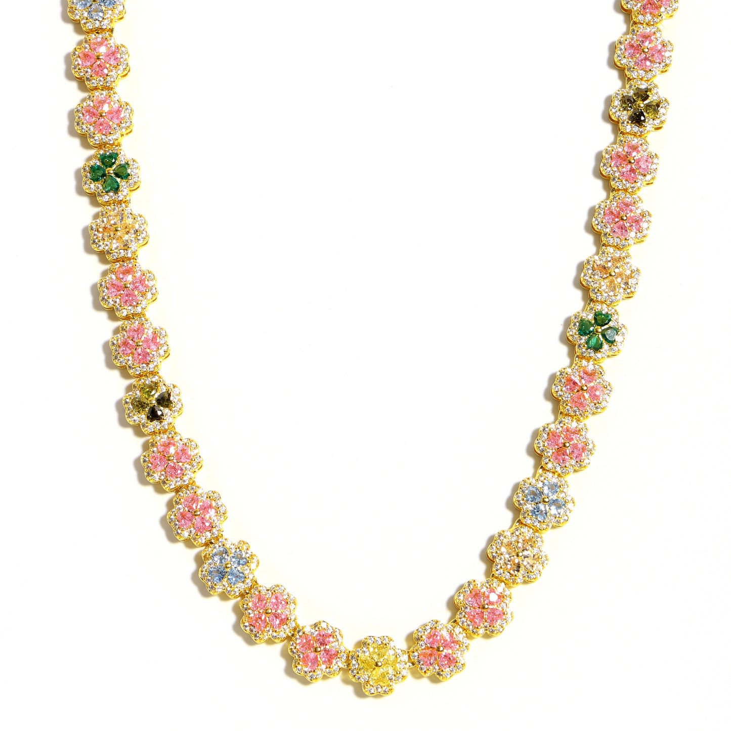 Pink Blossom Garden Tourmaline Charm Bracelet