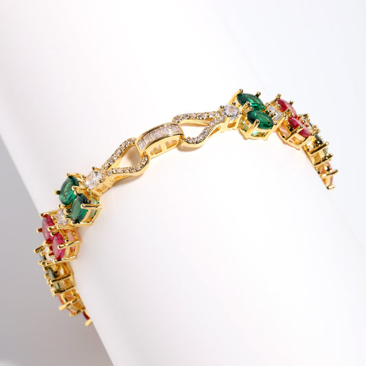 Double Tourmaline Bow Elegance Bracelet