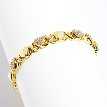 Gold XOXO Diamond Gemstone Necklace