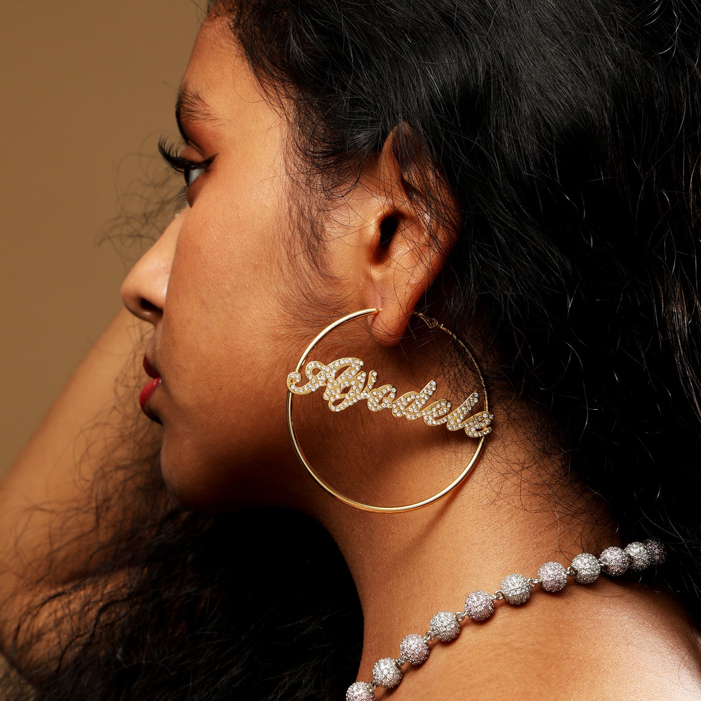 Fashion Big Hoop Name Earrings