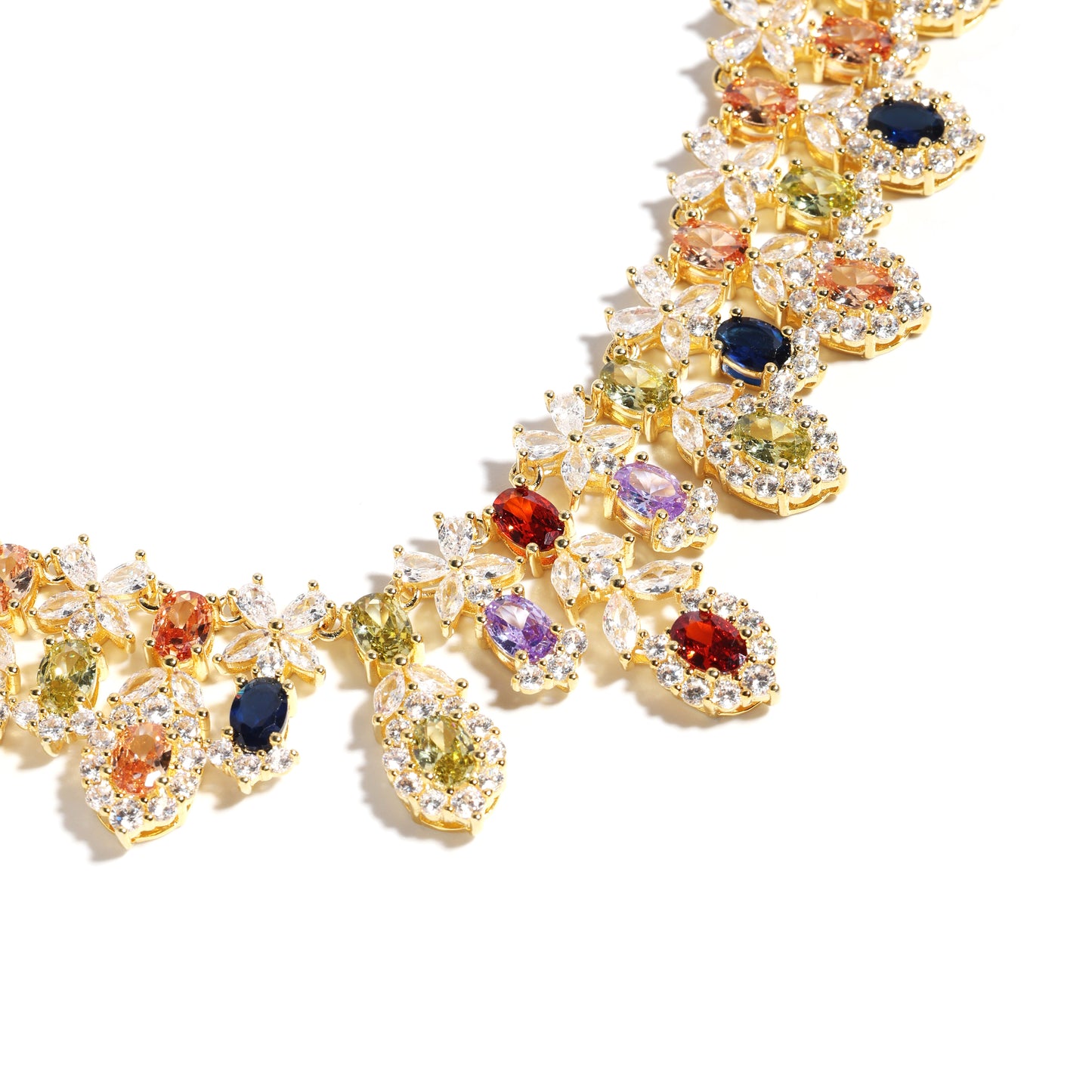 Royal Teardrop Splendor Statement Necklace