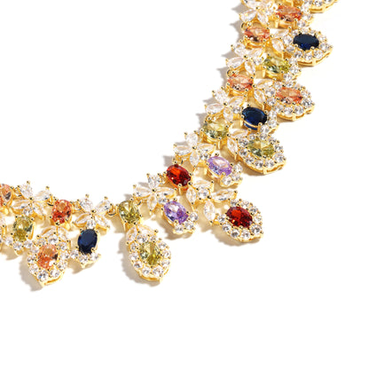 Royal Teardrop Splendor Statement Necklace