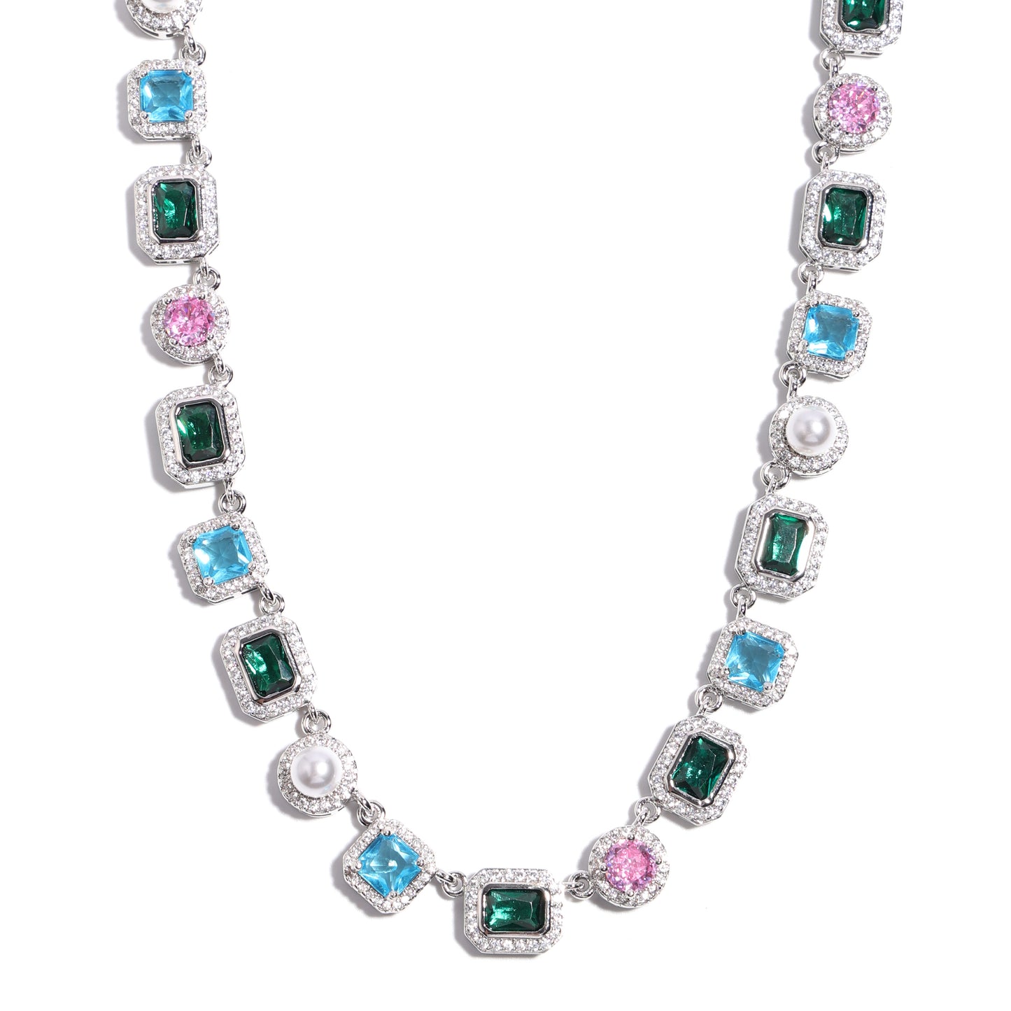 Charming Emerald Forest Pearl Gemstone Necklace