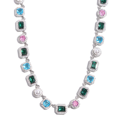 Charming Emerald Forest Pearl Gemstone Necklace