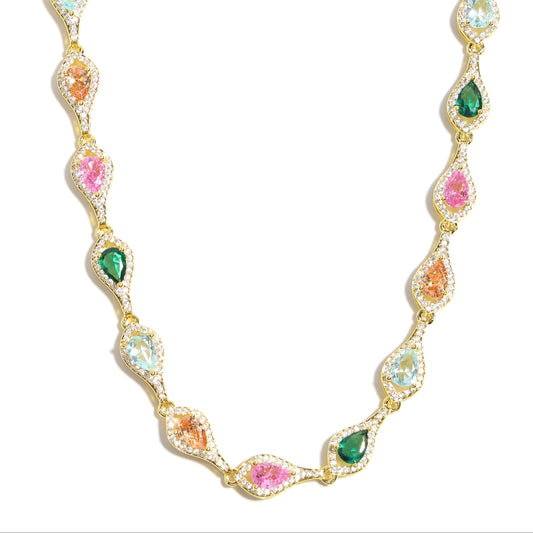 Elegant and Charming Teardrop-shaped Tourmaline Necklace