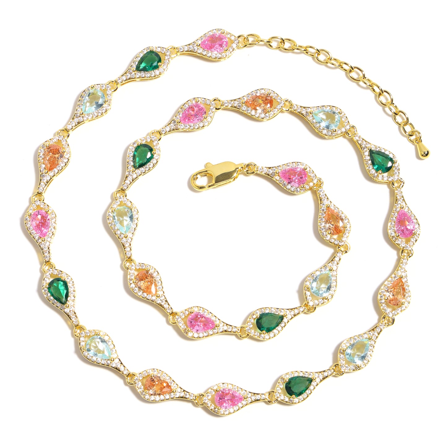 Elegant and Charming Teardrop-shaped Tourmaline Necklace