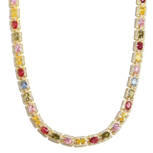 Colorful Symphony of Colors Sugar Cube Tourmaline Necklace