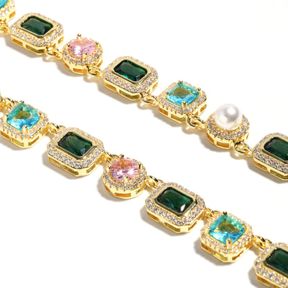 Charming Emerald Forest Pearl Gemstone Necklace