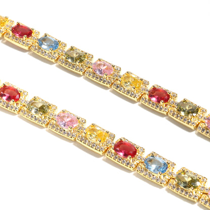 Colorful Symphony of Colors Sugar Cube Tourmaline Necklace