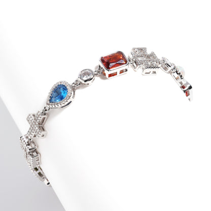 Multi Gemstone & Cross Necklace