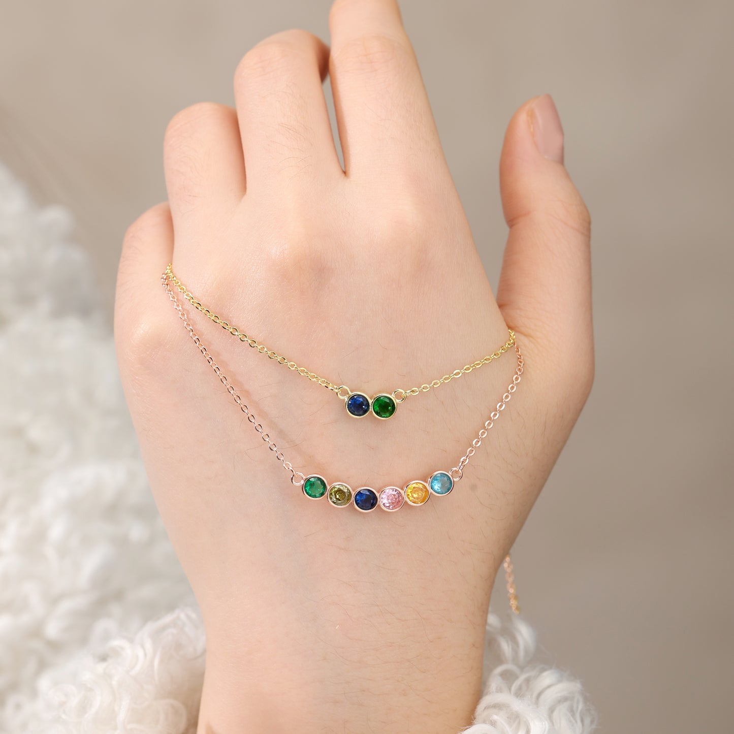 Family Birthstone Multi-Stone Necklace