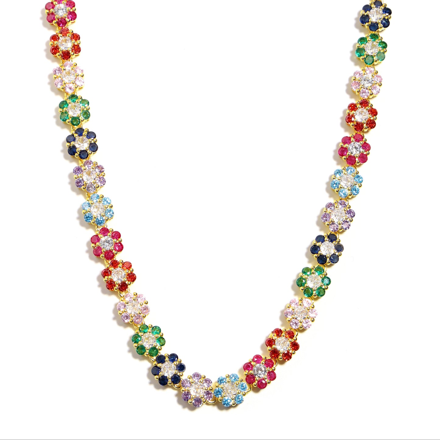 Multi Floral Wreath Gemstone Bracelet