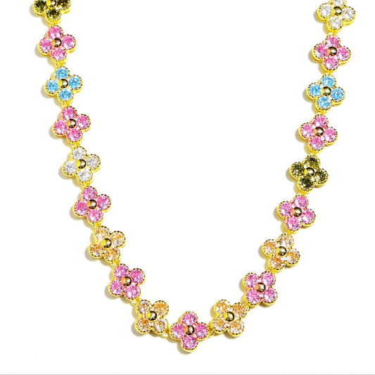 Blossom Tourmaline Gemstone Necklace