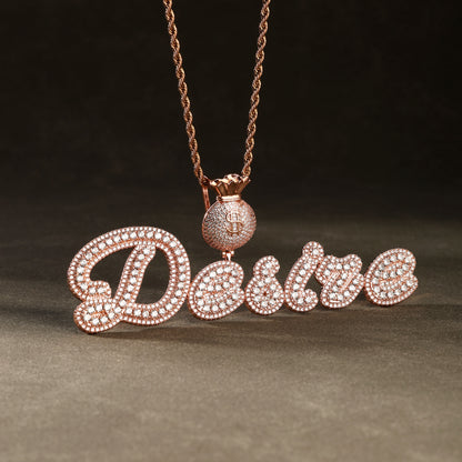 Custom Letter Pendant Necklace Rose Gold