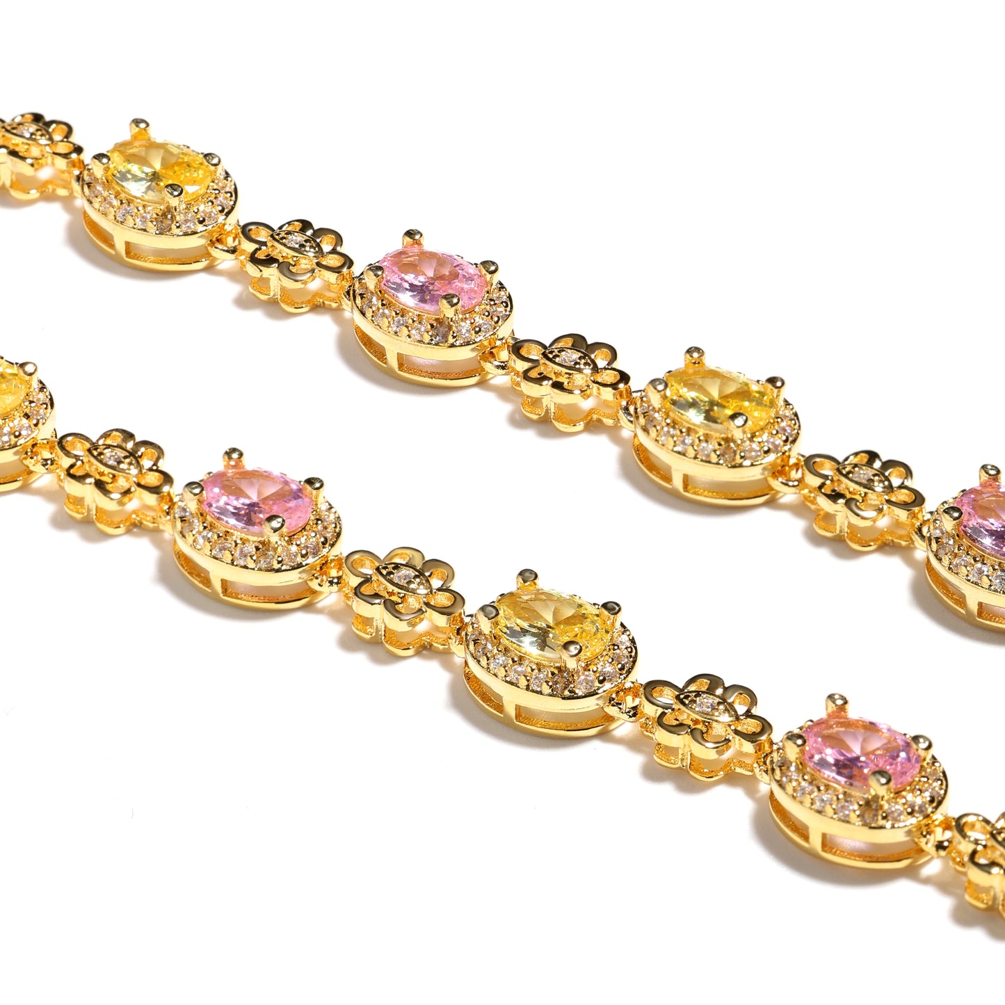 Delicate Tri-Color Gemstone Drop Necklace