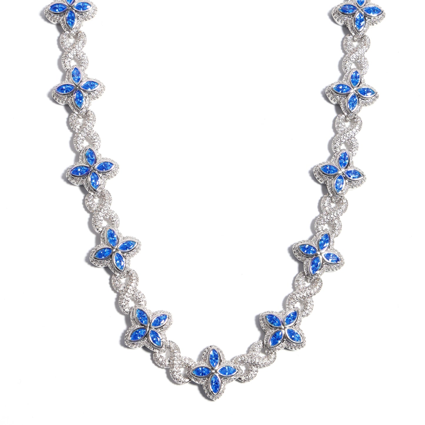 Multicolor Four-Leaf Clover Lucky Charm Gemstone Necklace