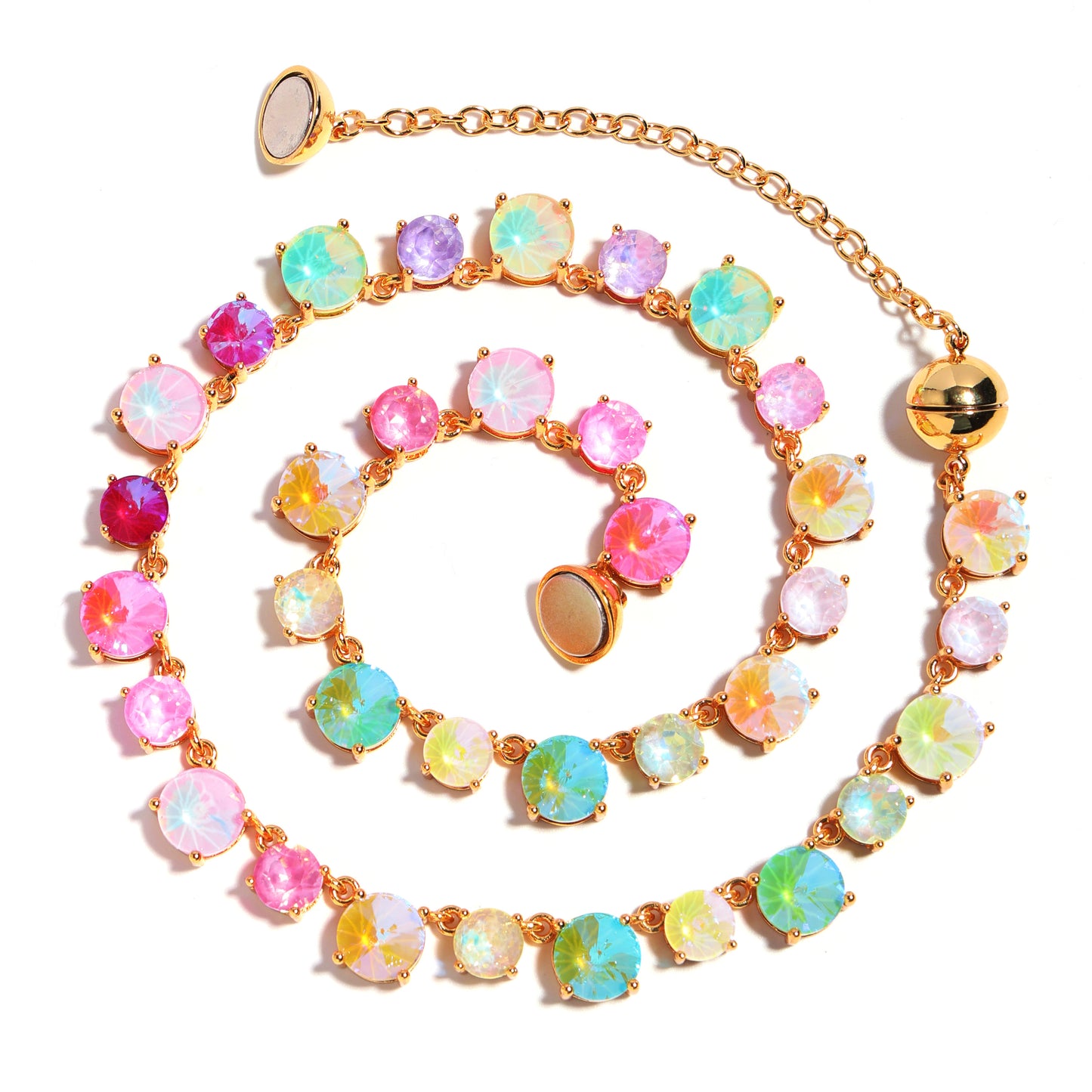 Cotton Candy Charm Gemstone Necklace
