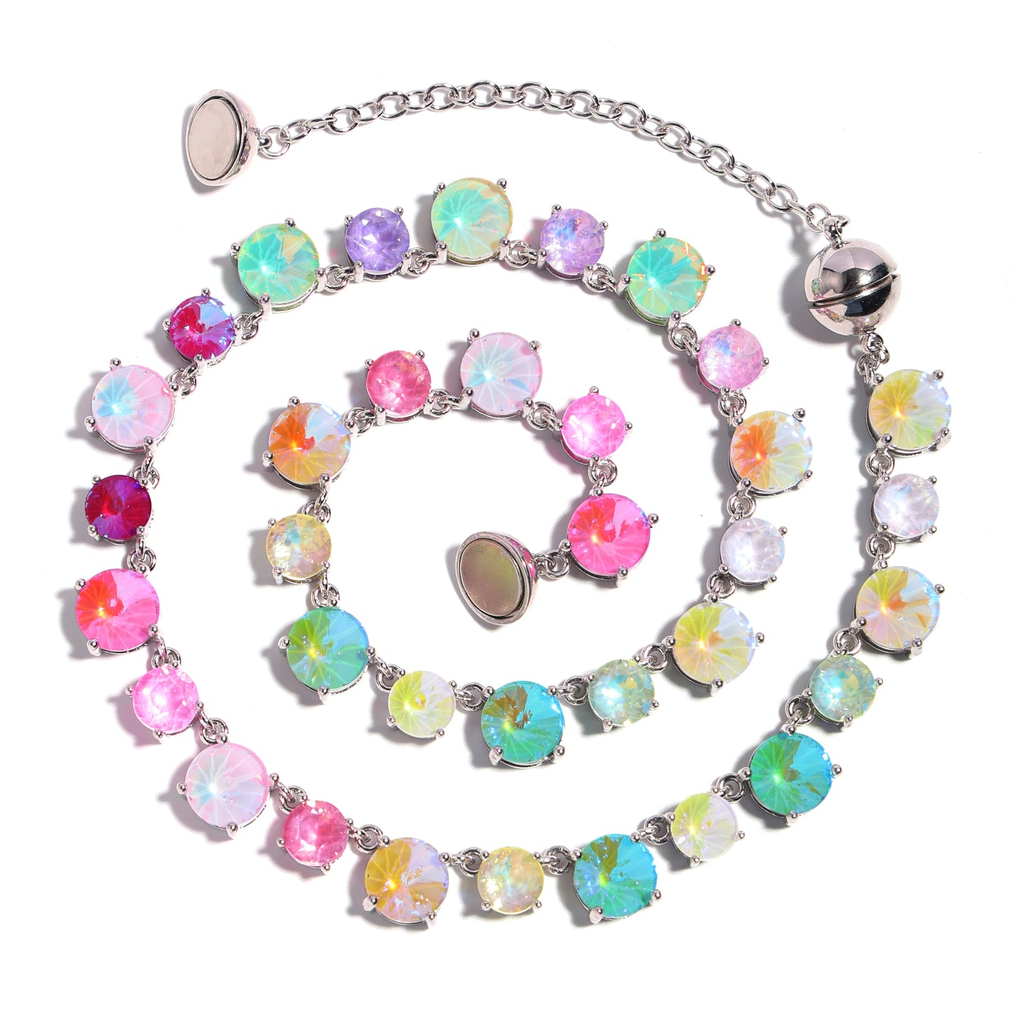 Cotton Candy Charm Gemstone Necklace