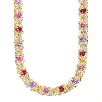 Golden Butterfly Multi-Gemstone Fantasy Necklace