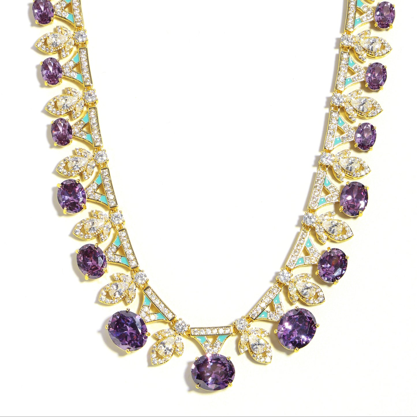 Violet Reverie: Oval Amethyst Court Necklace