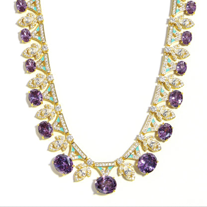 Violet Reverie: Oval Amethyst Court Necklace