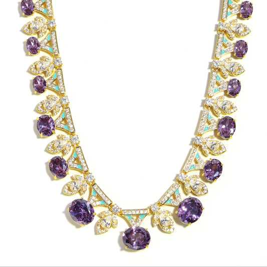 Violet Reverie: Oval Amethyst Court Necklace