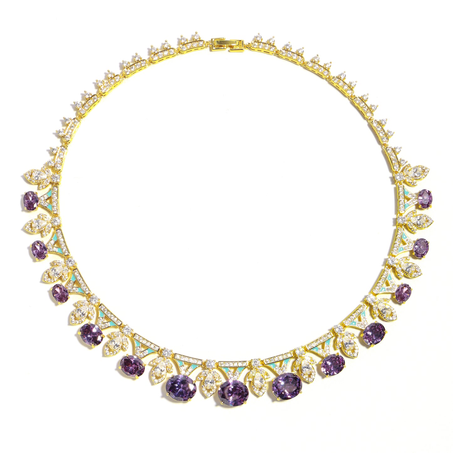 Violet Reverie: Oval Amethyst Court Necklace