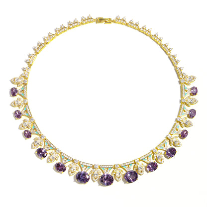 Violet Reverie: Oval Amethyst Court Necklace