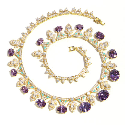 Violet Reverie: Oval Amethyst Court Necklace