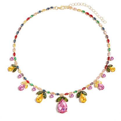 Sweet Droplets: Pink & Yellow Gemstone Dream Necklace