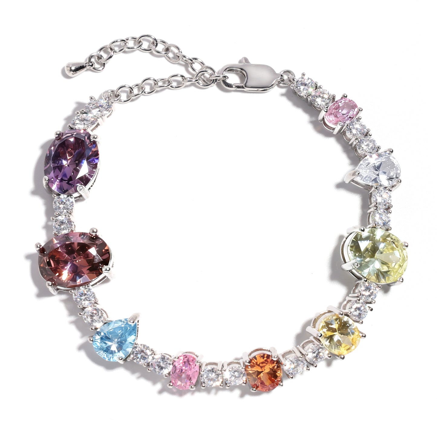 Colorful Dream Princess Gemstone Tennis Necklace