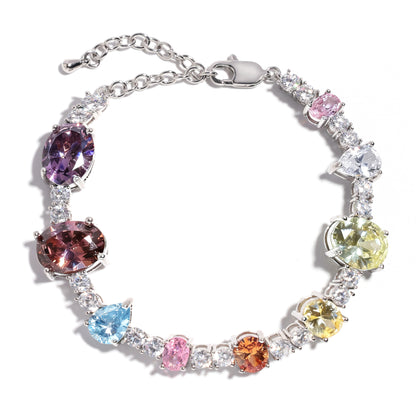 Colorful Dream Princess Gemstone Tennis Necklace