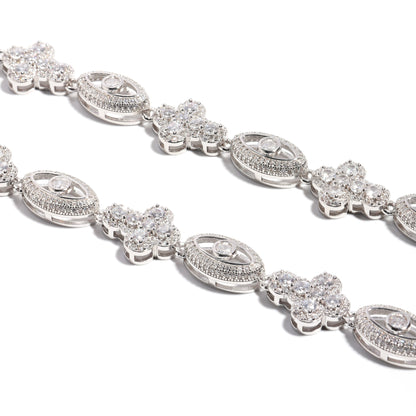 Sparkling Evil Eye & Cross Gemstone Necklace